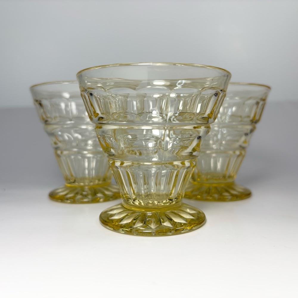 RARE 3 Fostoria Hermitage‎ Yellow 3” Oyster glasses